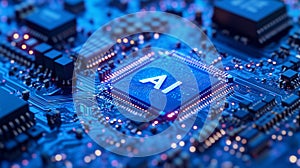 Close up of a high tech computer chip, test 