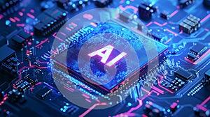 Close up of a high tech computer chip, test 