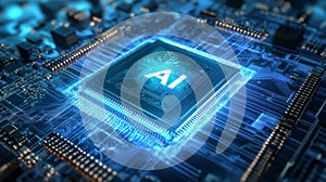 Close up of a high tech computer chip, test 