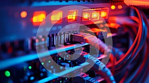 Close-Up of High-Tech Network Router Components