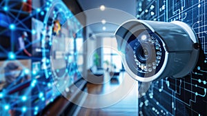 High-Tech Security Camera in Modern Office