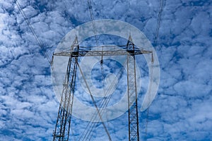 Close up of a high voltage pylon