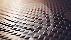 Polished Steel with Geometric Perforations and Soft Diffused Lighting