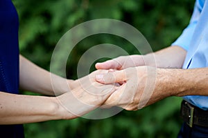 Close-up Holding Hands Married couples holding hands