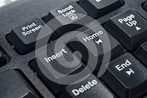 Close-up home button on the computer keyboard