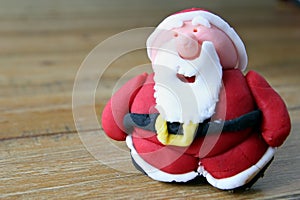 Close up of a home made sugarcraft Father Christmas, or Santa Cl