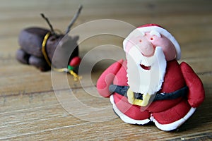 Close up of a home made sugarcraft Father Christmas, or Santa Cl photo