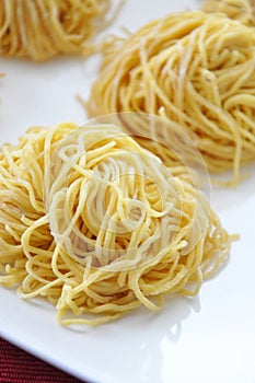 Close up Homemade Egg Noodles