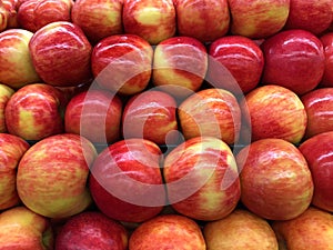 Top view fresh organic honey crisp apples