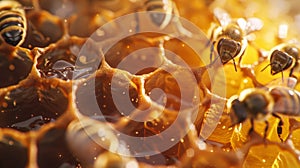 The Close-up of Honeycomb.AI generated image