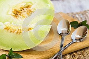 Close Up Honeydew Melon Breakfast Diet Snack