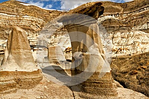 Close-up Hoodoos Drumheller valley photo