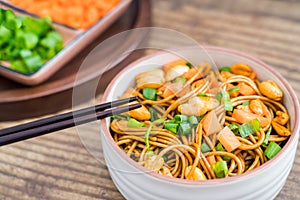 Close-up of Hot and Dry Noodles for Famous Snacks in Wuhan, China