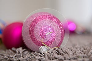 Vista de cerca de caliente rosa esfera 