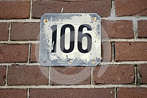 Close Up House Number 106 At Amsterdam The Netherlands 6-3-2024