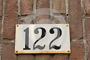 Close Up House Number 122 At Amsterdam The Netherlands 14-3-2022