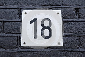 Close Up House Number 18 At Amsterdam The Netherlands 21-3-2024