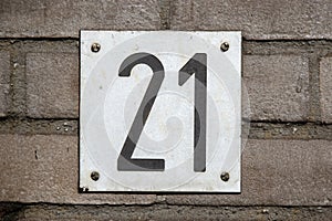 Close Up House Number 21 At Amsterdam The Netherlands 23-3-2024