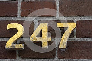 Close Up House Number 247 At Amsterdam The Netherlands 14-3-2022