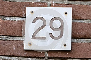 Close Up House Number 29 At Amsterdam The Netherlands 7-2-2023