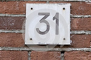 Close Up House Number 31 At Amsterdam The Netherlands 7-2-2023