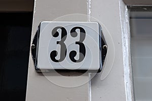 Close Up House Number 33 At Amsterdam The Netherlands 23-3-2024