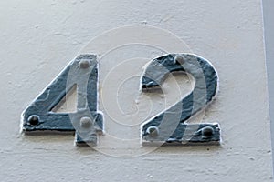 Close Up House Number 42 At Amsterdam The Netherlands 14-3-2022