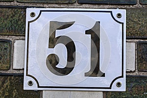 Close Up House Number 51 At Amsterdam The Netherlands 14-3-2022