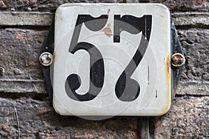 Close Up House Number 57 At Amsterdam The Netherlands 14-3-2022