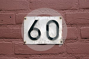 Close Up House Number 60 At Amsterdam The Netherlands 22-7-2021
