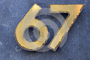 Close Up House Number 67 At Amsterdam The Netherlands 14-3-2022