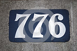 Close Up House Number 776 At Amsterdam The Netherlands 30-3-2021