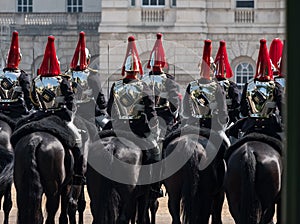 Close up of Household Cavalry taking part in the Trooping the Colour ceremony, London UK photo