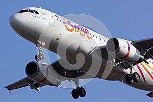 Close up of HS-TXC Thaismile airline.
