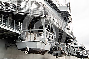 Close up of HTMS Chakri Naruebet, the flagship and aircraft carrier battleship