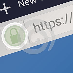 Close-up of HTTPS in Web Browser