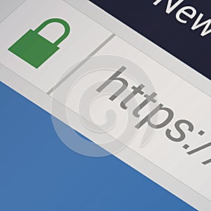 Close-up of HTTPS in Web Browser