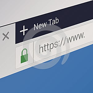 Close-up of HTTPS in Web Browser