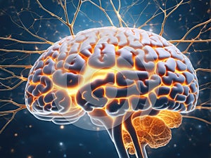 Gehirn angezeigt neuronen feuer a nervös erweiterung 