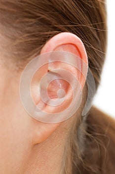 Close up of a human ear