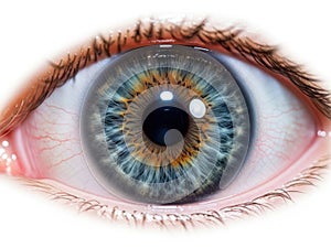 Close-up of a human eye with detailed iris patterns