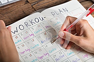 Human Hand Making Workout Plan