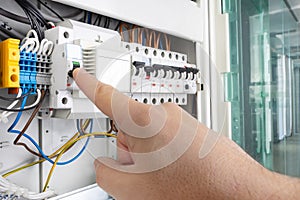 Hand Operating Switch on Electrical Panel