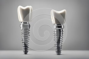 Close up Human tooth implant, crown model.
