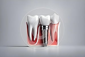 Close up Human tooth implant, crown model.