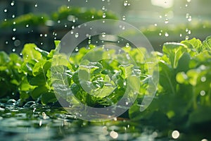 A close up of hydroponic farming systems in an urban setting