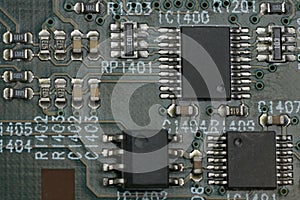 Close up a IC electronic components solder.