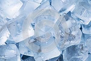 Close-up of ice cubes. Ice crystals background
