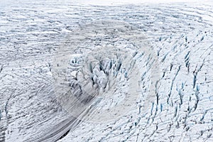 Close up of ice of Exit Glacier, Harding Icefield, Kenai Fjords National Park, Seward, Alaska, United States