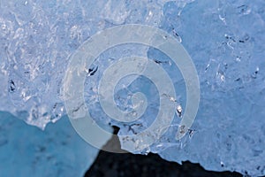 Close up Ice shape on glacier